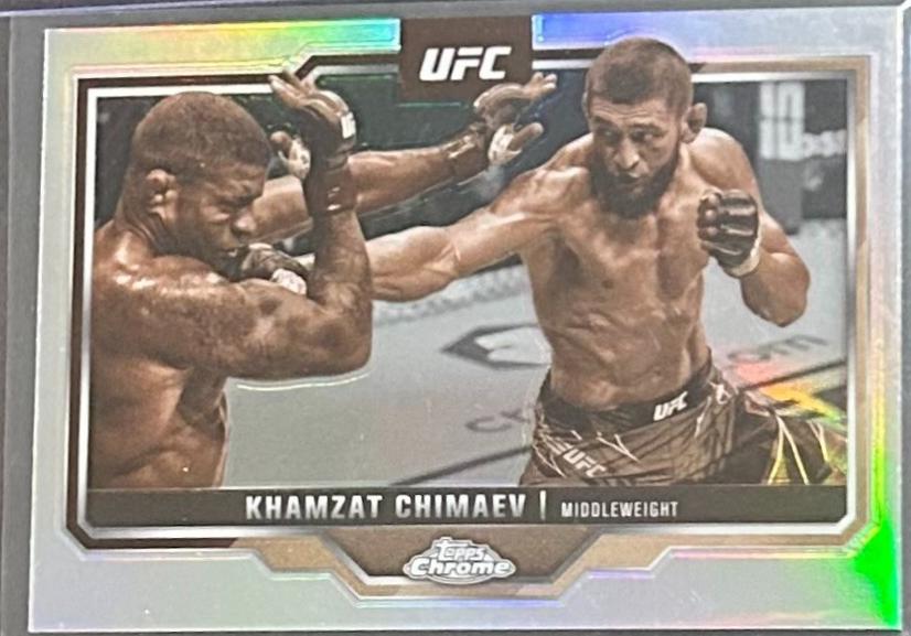 Khamzat Chimaev 2025 Topps Chrome UFC Base #102 Sepia Refractor