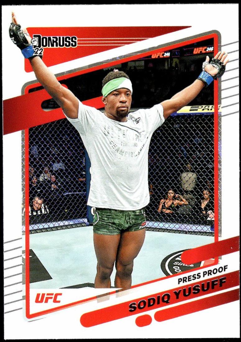 Sodiq Yusuff 2022 Panini Donruss UFC Base #158 Press Proof Purple