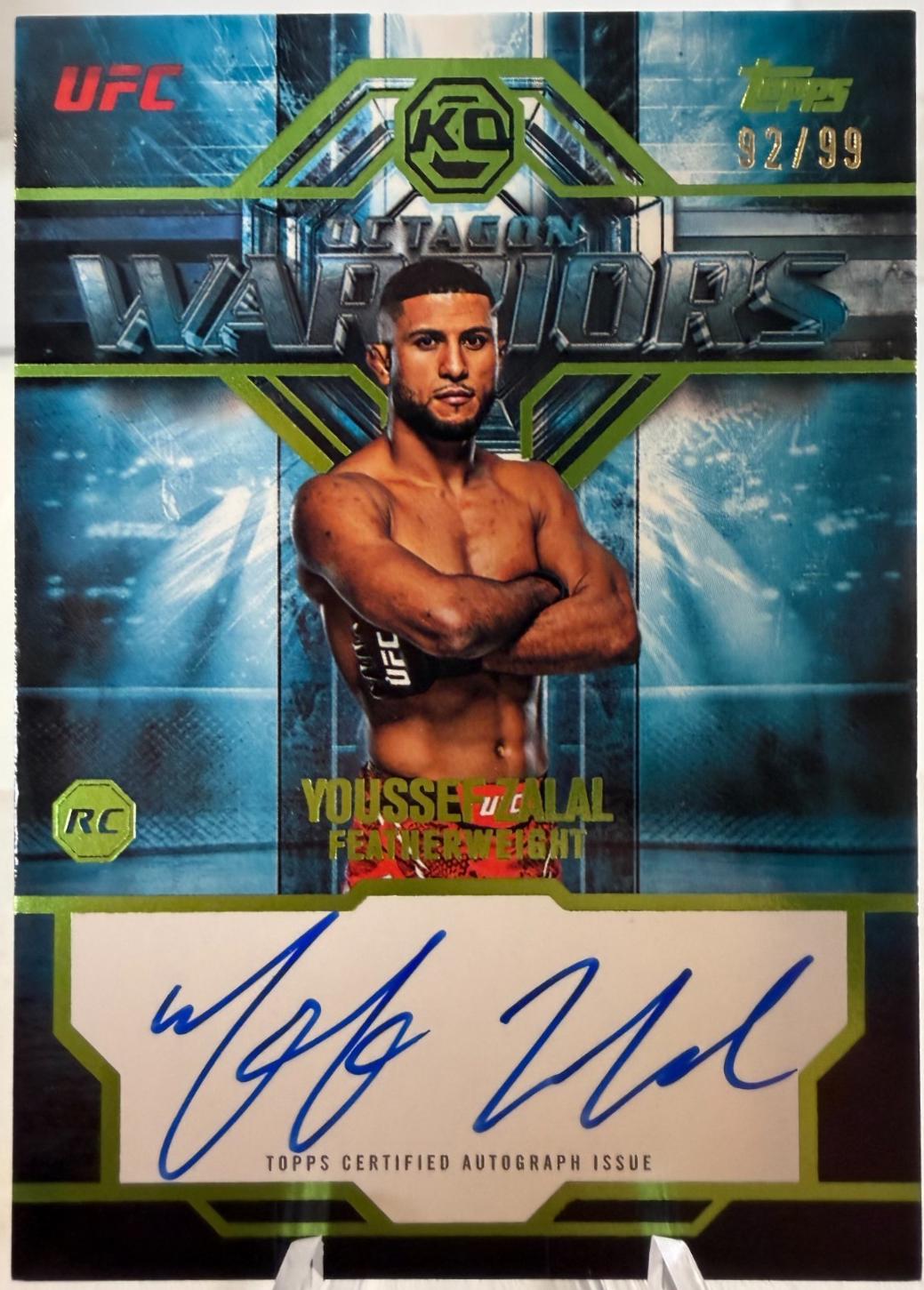 Youssef Zalal 2026 Topps Knockout UFC Octagon Warriors #OWS-YZ Lime Green