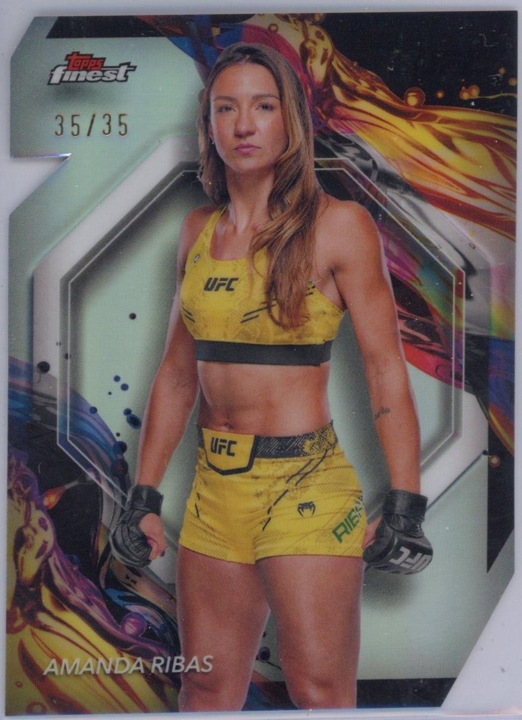 Amanda Ribas 2024 Topps Finest UFC Base Uncommon #144 Black Refractor