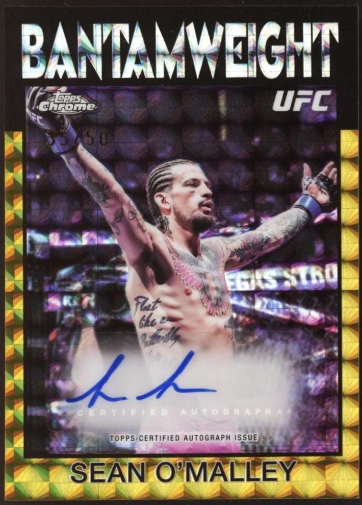 Sean O'Malley 2026 Topps Chrome UFC 1986 Topps Signatures #86S-SO Gold Geometric Refractor