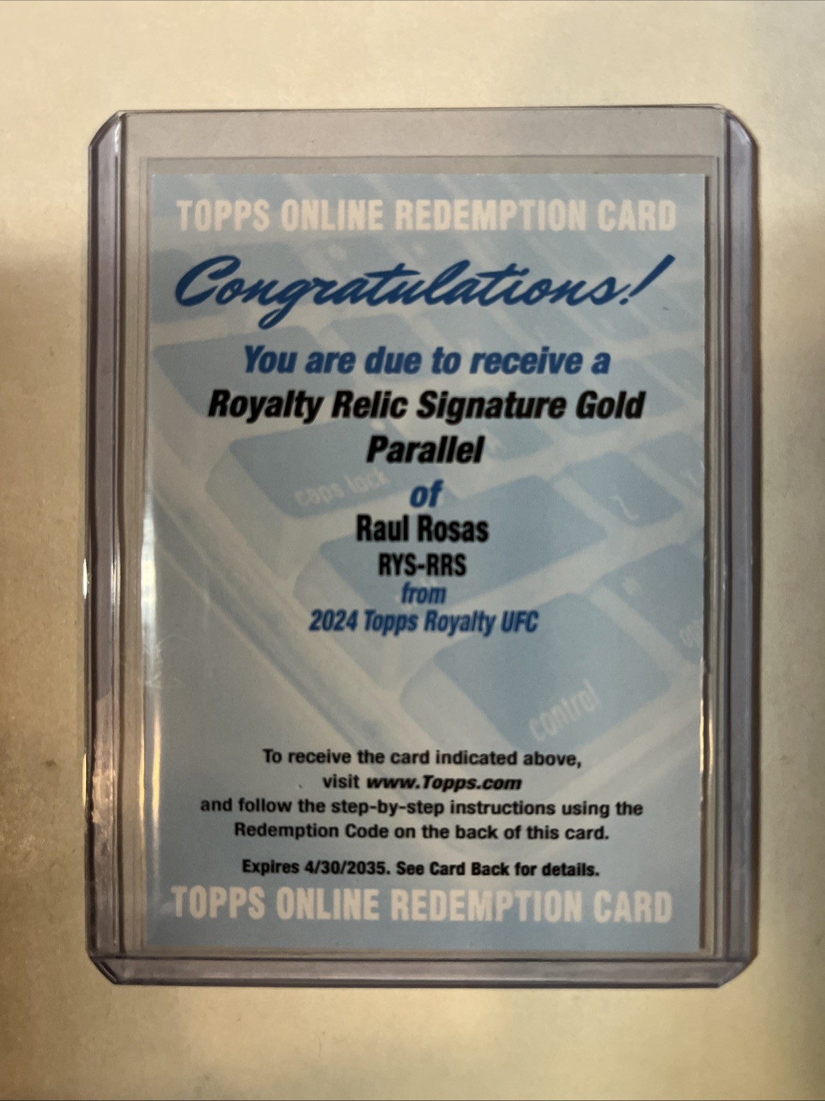 Raul Rosas 2024 Topps Royalty UFC Royalty Relic Signatures #RYS-RRS Gold