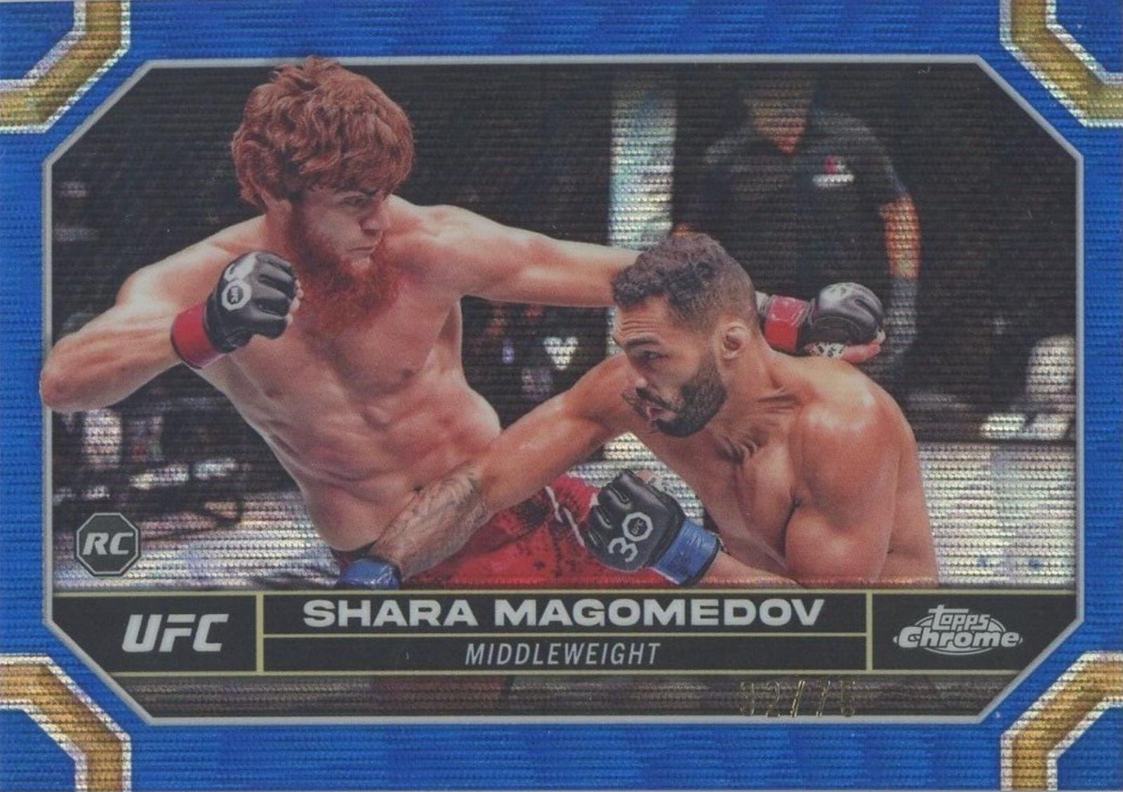 Shara Magomedov 2024 Topps Chrome UFC Base #141 Blue Wave Refractor