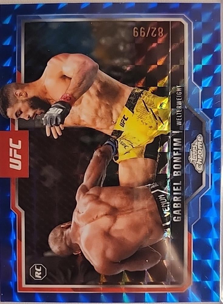 Gabriel Bonfim 2025 Topps Chrome UFC Base #26 Blue Geometric Refractor