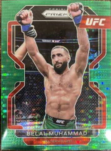Belal Muhammad 2022 Panini Prizm UFC Base #119 Green Pulsar