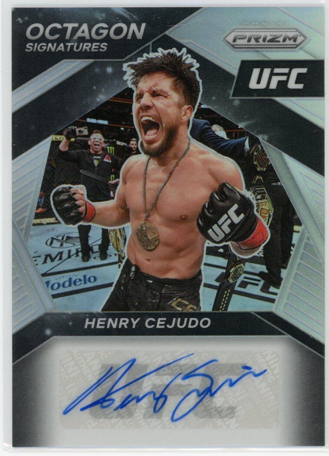 Henry Cejudo 2021 Panini Prizm UFC Octagon Signatures #4 Silver