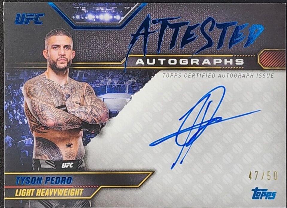 Tyson Pedro 2024 Topps Knockout UFC Attested Autographs #ATT-TPO Blue