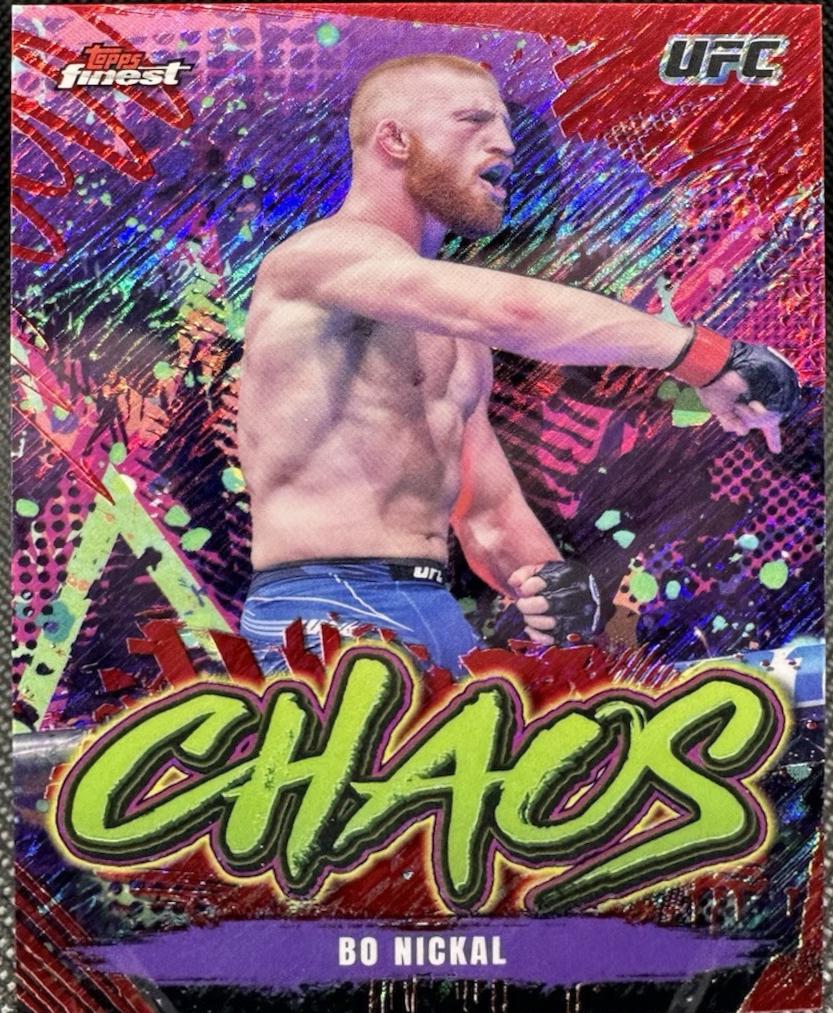 Bo Nickal 2024 Topps Finest UFC Chaos #CHA-13 Red Shimmer Refractor