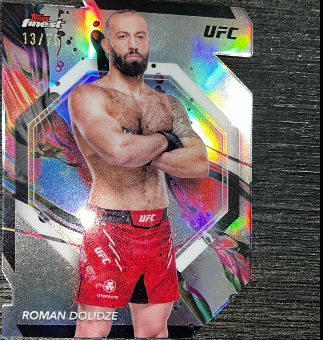 Roman Dolidze 2024 Topps Finest UFC Base Common #2 Die-Cut Refractor