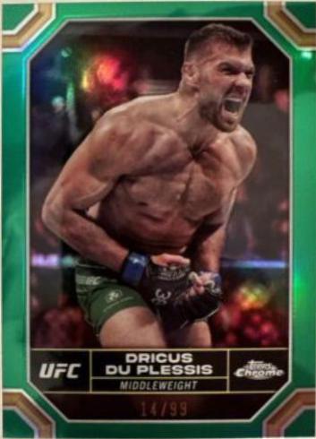 Dricus Du Plessis 2024 Topps Chrome UFC Base #62 Green Refractor
