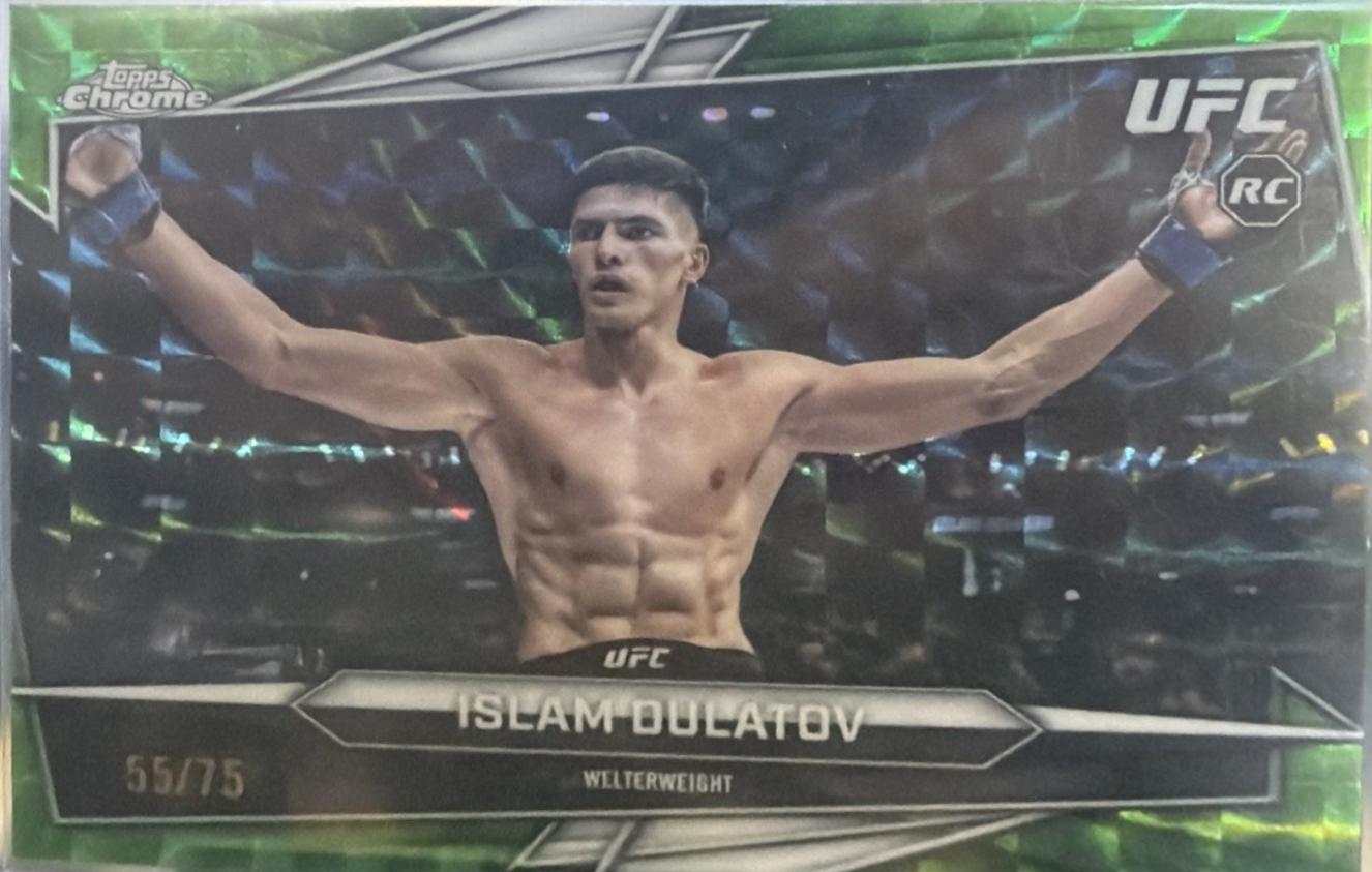 Islam Dulatov 2026 Topps Chrome UFC Base #24 Green Geometric Refractor