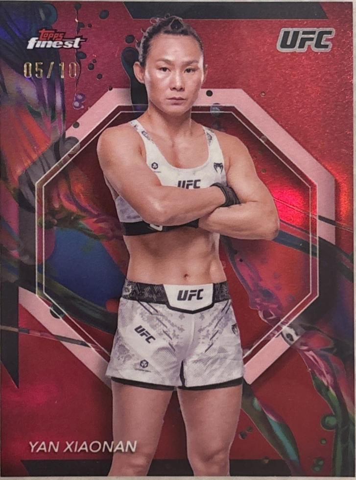 Yan Xiaonan 2024 Topps Finest UFC Base Common #9 Red Refractor