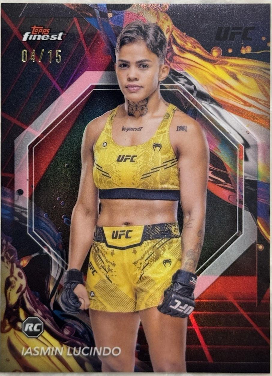 Iasmin Lucindo 2024 Topps Finest UFC Base Uncommon #182 Red Black Vapor Refractor