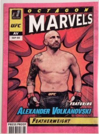 Alexander Volkanovski 2022 Panini Donruss UFC Octagon Marvels #6 Press Proof