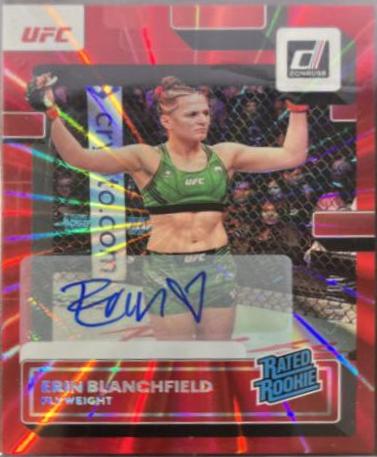 Erin Blanchfield 2023 Panini Donruss UFC Rated Rookies Signatures #217 Red Laser