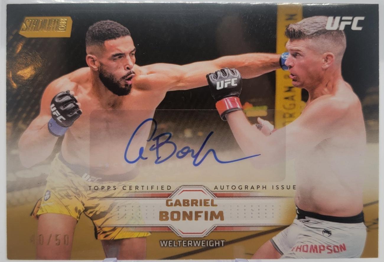 Gabriel Bonfim 2026 Topps Stadium Club UFC Base Autographs #BAV-GBM Gold