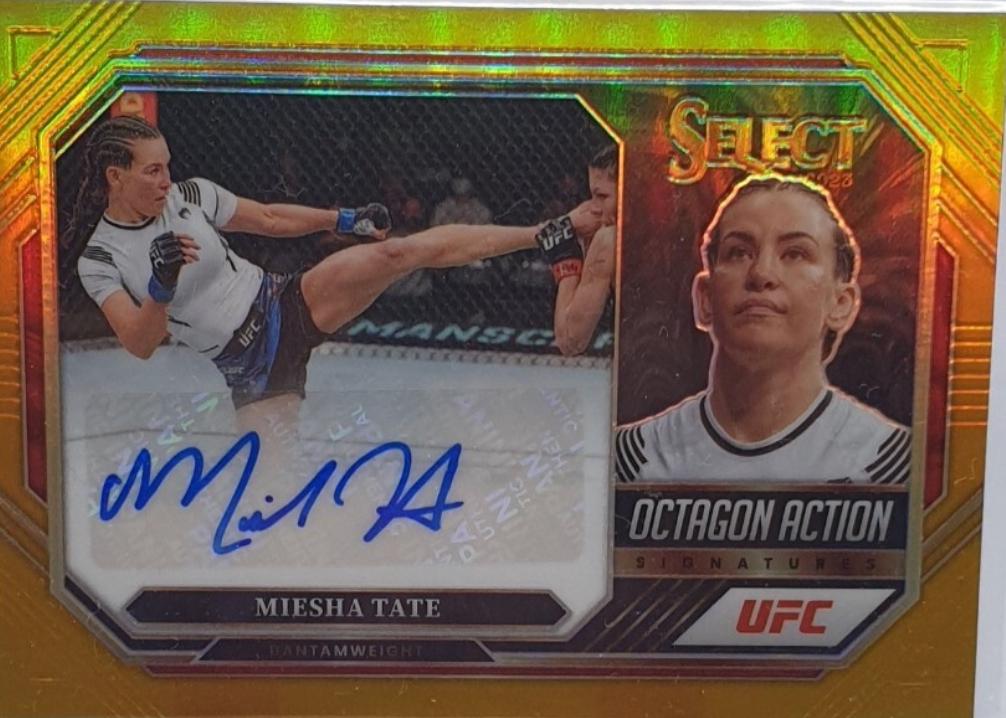 Miesha Tate 2022 Panini Select UFC Octagon Action Signatures #13 Gold