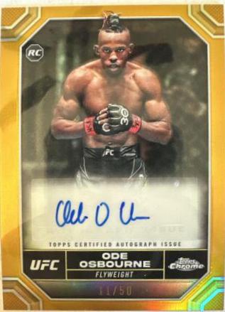 Ode Osbourne 2024 Topps Chrome UFC Chrome Rookie Autographs #CRA-OOS Gold Refractor