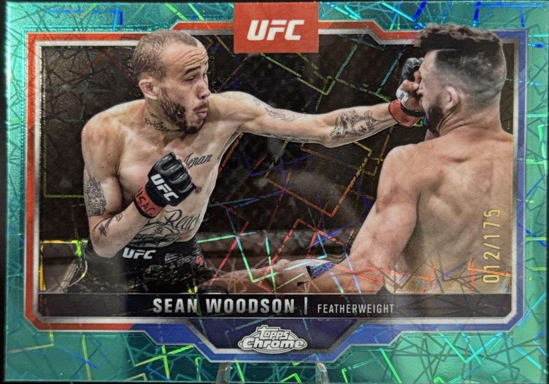 Sean Woodson 2025 Topps Chrome UFC Base #87 Teal Lazer Refractor