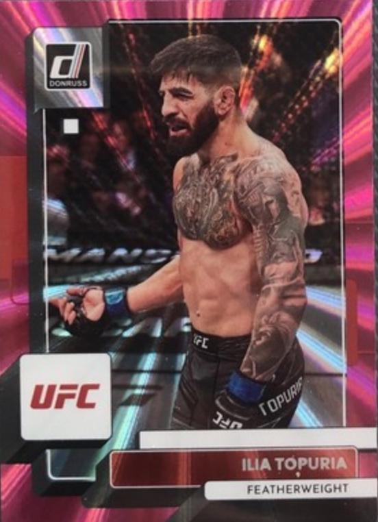 Ilia Topuria 2023 Panini Donruss UFC Base #72 Pink Laser