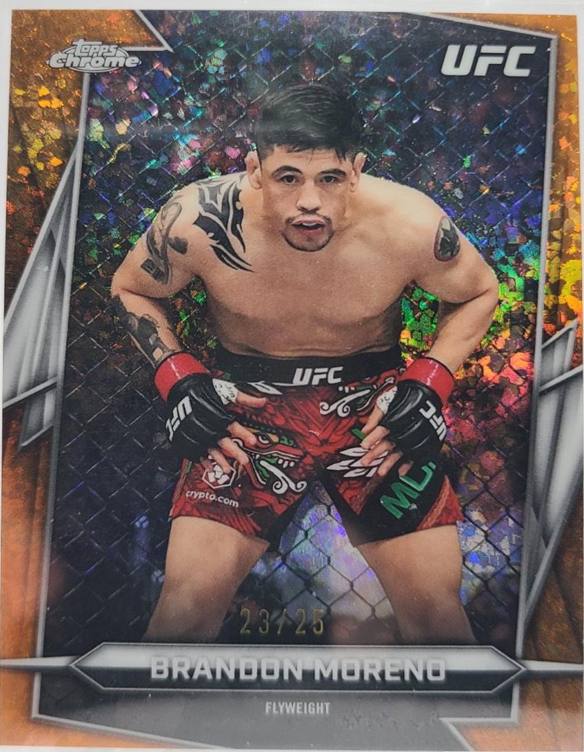 Brandon Moreno 2026 Topps Chrome UFC Base #162 Orange Mini Diamonds Refractor
