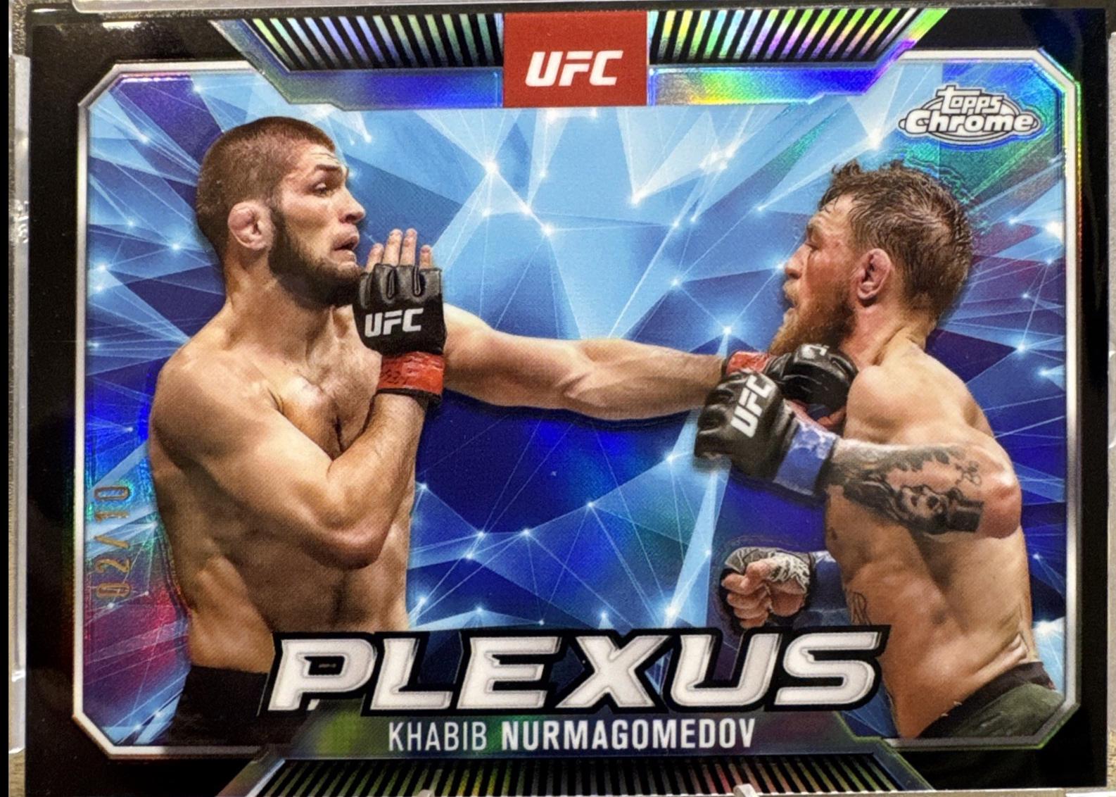 Khabib Nurmagomedov 2025 Topps Chrome UFC Plexus #PLX-14 Black & Gold Refractor
