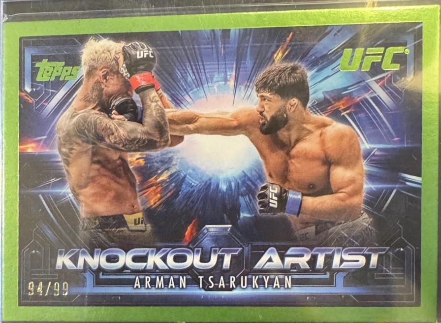 Arman Tsarukyan 2025 Topps Knockout UFC Knockout Artists #KA-25 Lime Green