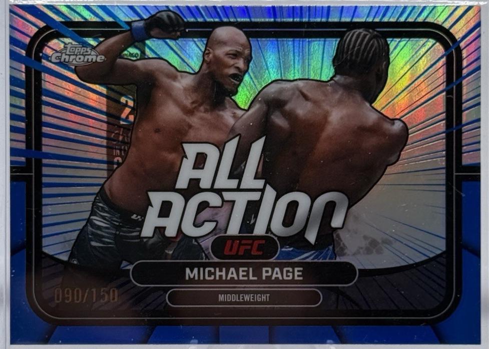 Michael Page 2026 Topps Chrome UFC All-Action #AA-14 Blue Refractor