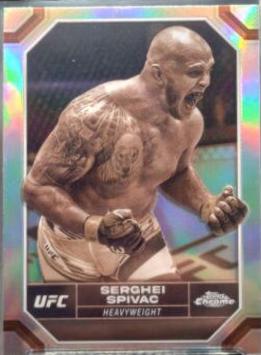 Serghei Spivac 2024 Topps Chrome UFC Base #176 Refractor