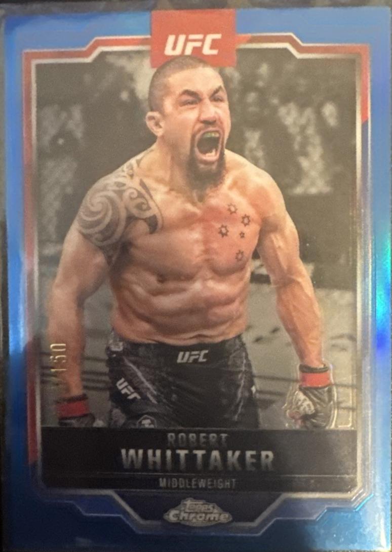 Robert Whittaker 2025 Topps Chrome UFC Base #78 Blue Refractor
