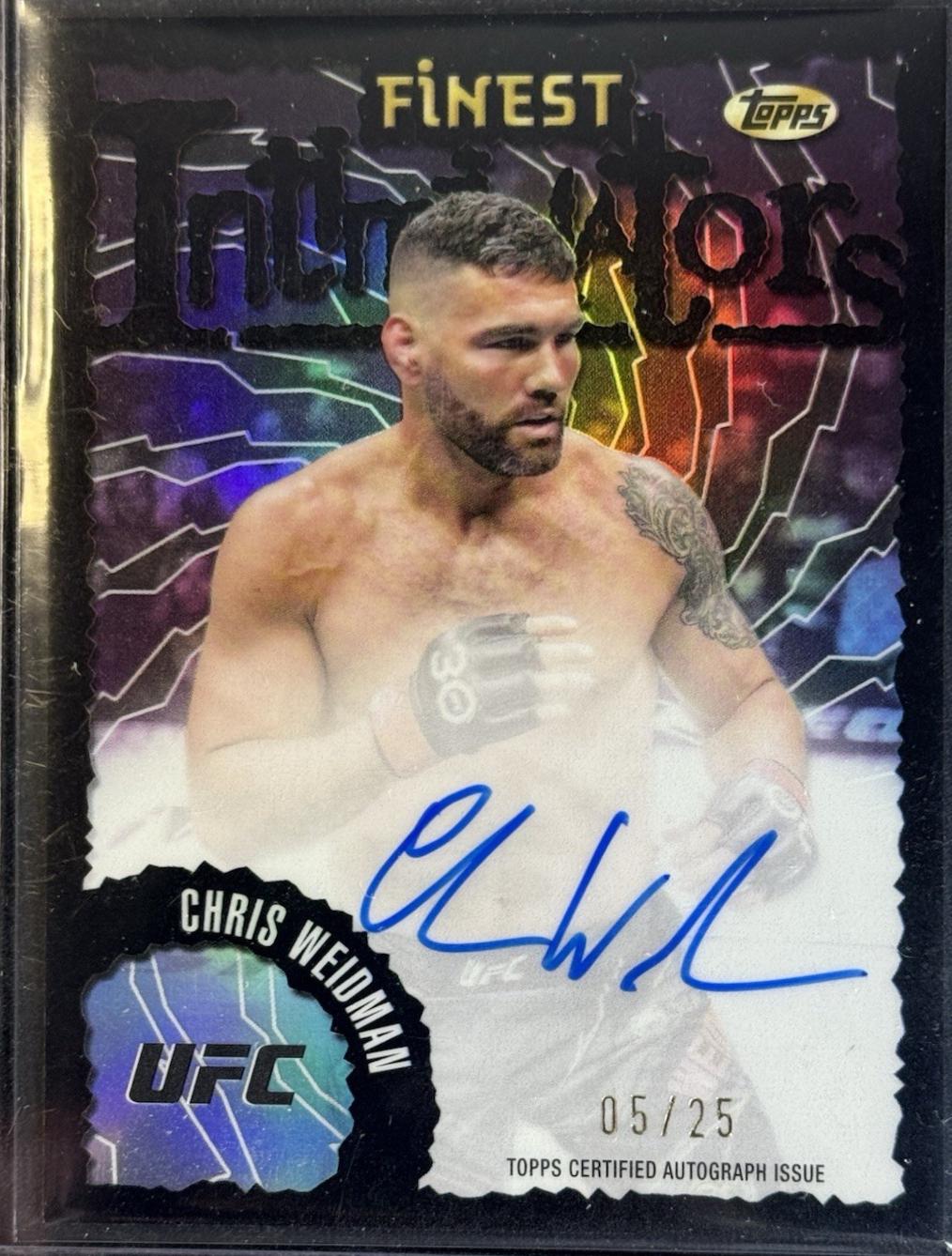 Chris Weidman 2024 Topps Finest UFC Intimidators Autographs #IA-CWN Black Refractor