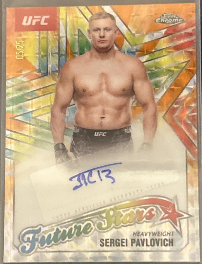 Sergei Pavlovich 2025 Topps Chrome UFC Future Stars Autographs #FSA-SP Geometric Orange Refractor