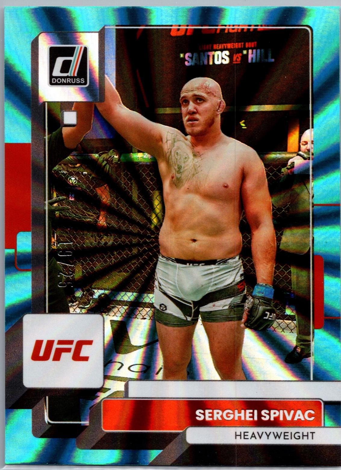 Serghei Spivac 2023 Panini Donruss UFC Base #89 Teal Laser