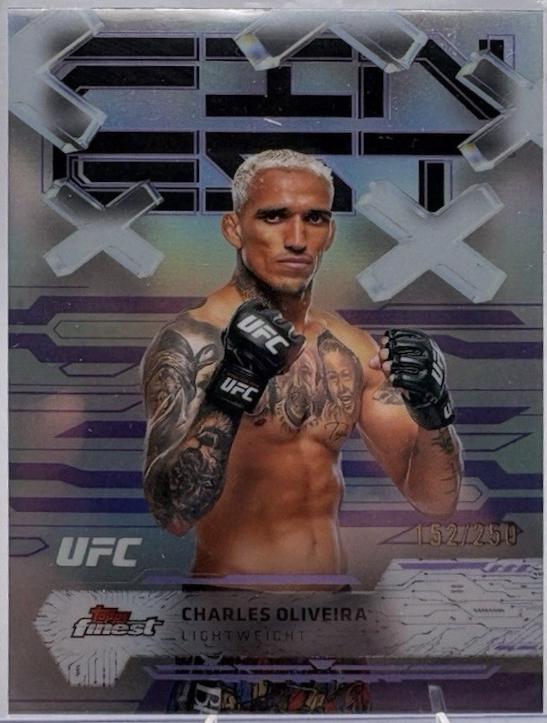 Charles Oliveira 2025 Topps Finest UFC Base Common #85 Purple Refractor