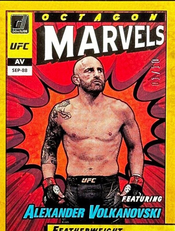 Alexander Volkanovski 2022 Panini Donruss UFC Octagon Marvels #6 Press Proof Gold