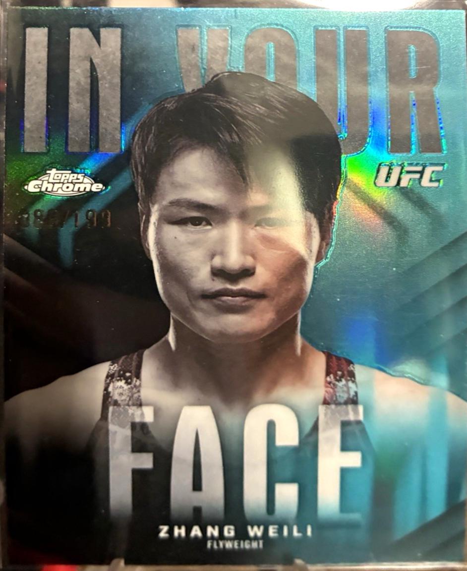 Zhang Weili 2026 Topps Chrome UFC In Your Face #IYF-11 Aqua Refractor