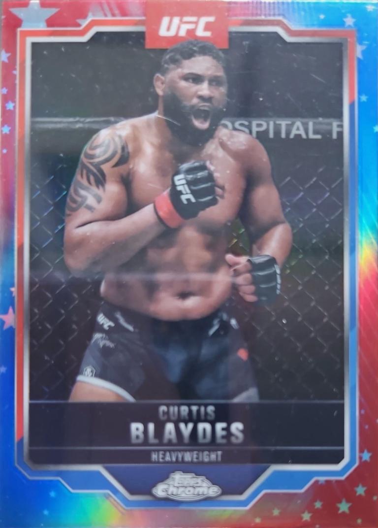 Curtis Blaydes 2025 Topps Chrome UFC Base #31 Red & Blue Refractor