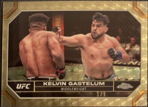 Kelvin Gastelum 2024 Topps Chrome UFC Base #110 Superfractor