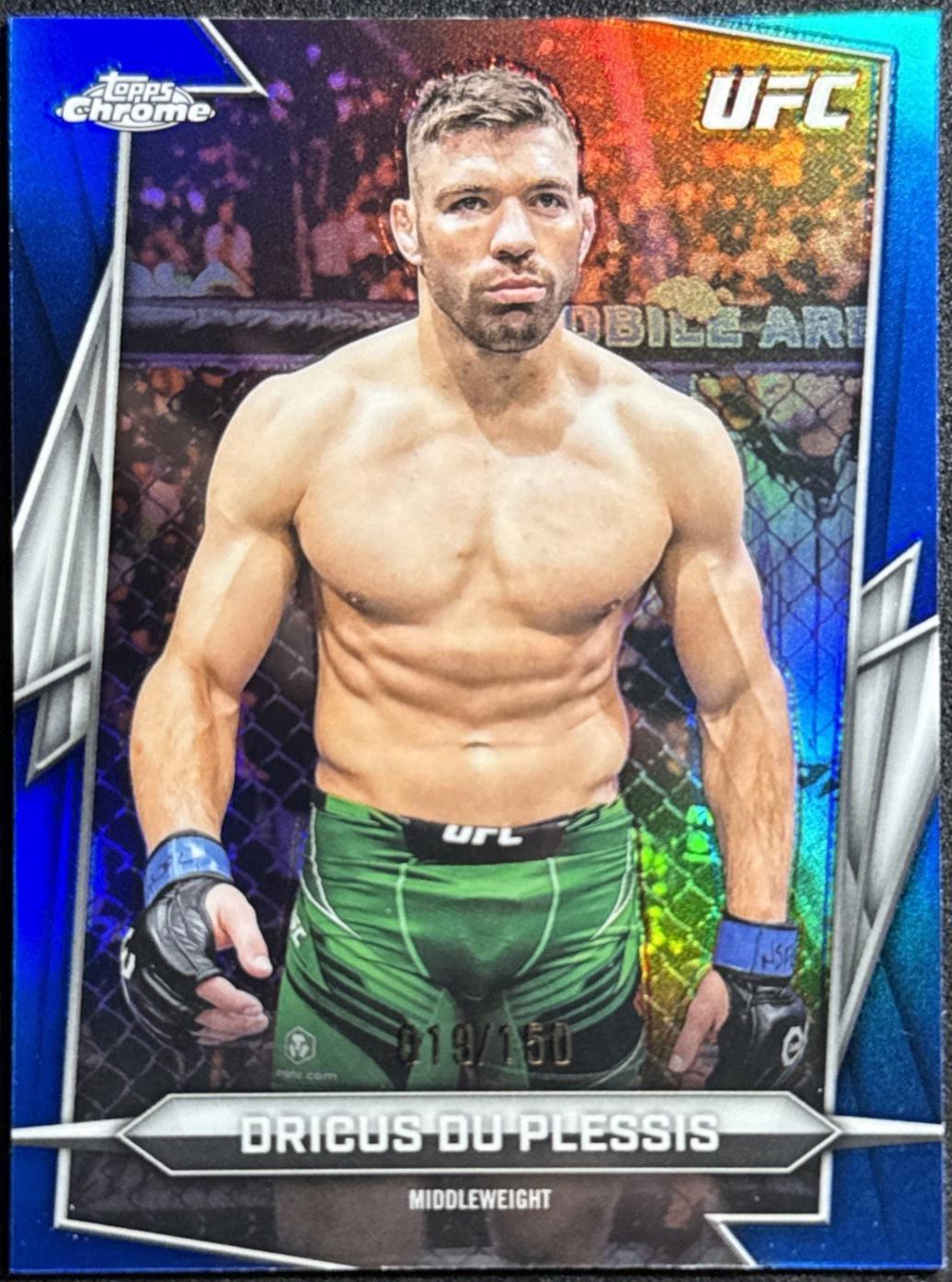 Dricus Du Plessis 2026 Topps Chrome UFC Base #10 Blue Refractor