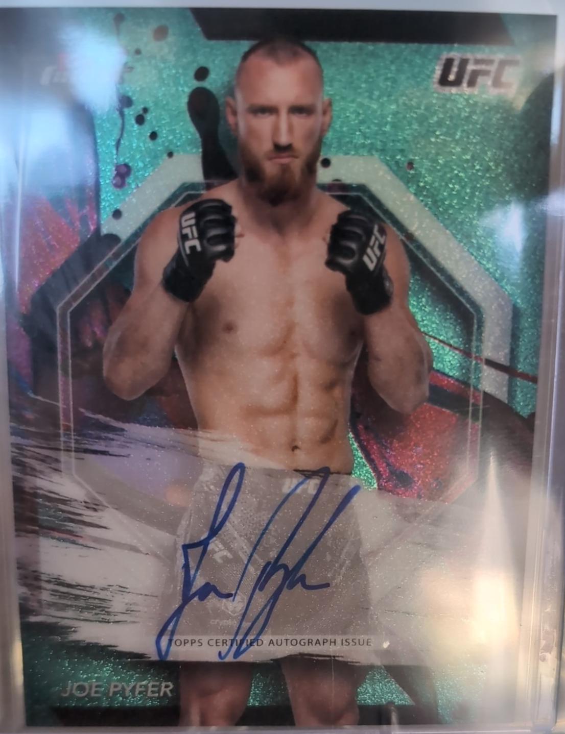 Joe Pyfer 2024 Topps Finest UFC Finest Autographs #FA-JPR Aqua Glitter Refractor