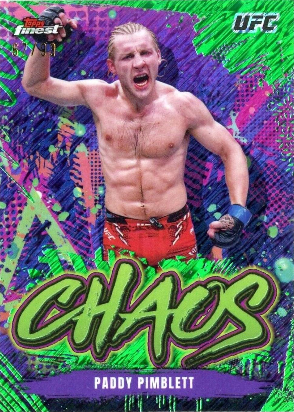 Paddy Pimblett 2024 Topps Finest UFC Chaos #CHA-2 Green Shimmer Refractor