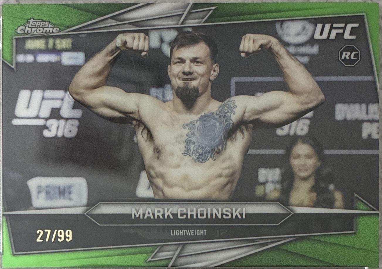 Mark Choinski 2026 Topps Chrome UFC Base #102 Green Refractor