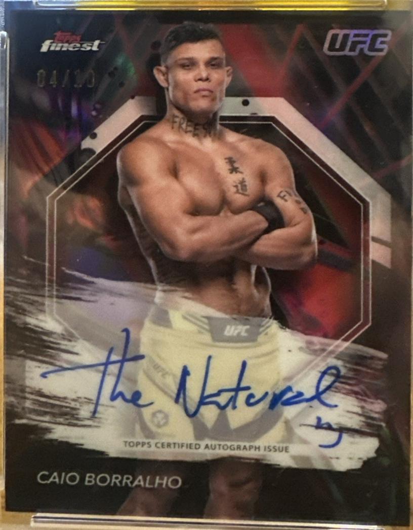 Caio Borralho 2024 Topps Finest UFC Finest Autographs #FA-COB Red Black Vapor Refractor