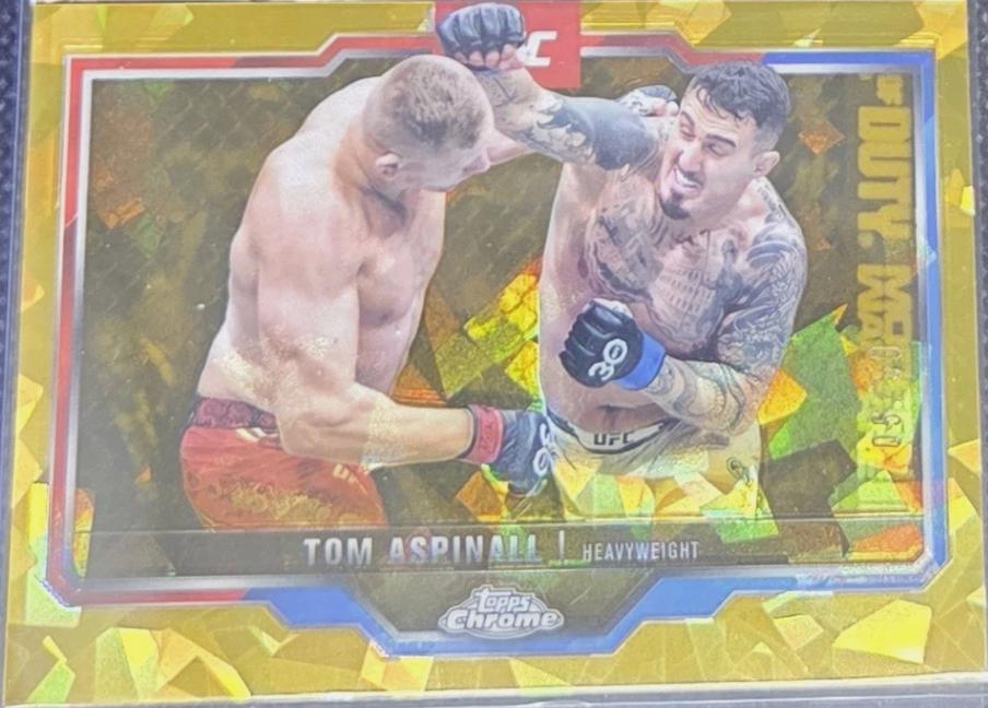 Tom Aspinall 2025 Topps Chrome Sapphire UFC Base Sapphire #146 Gold Sapphire