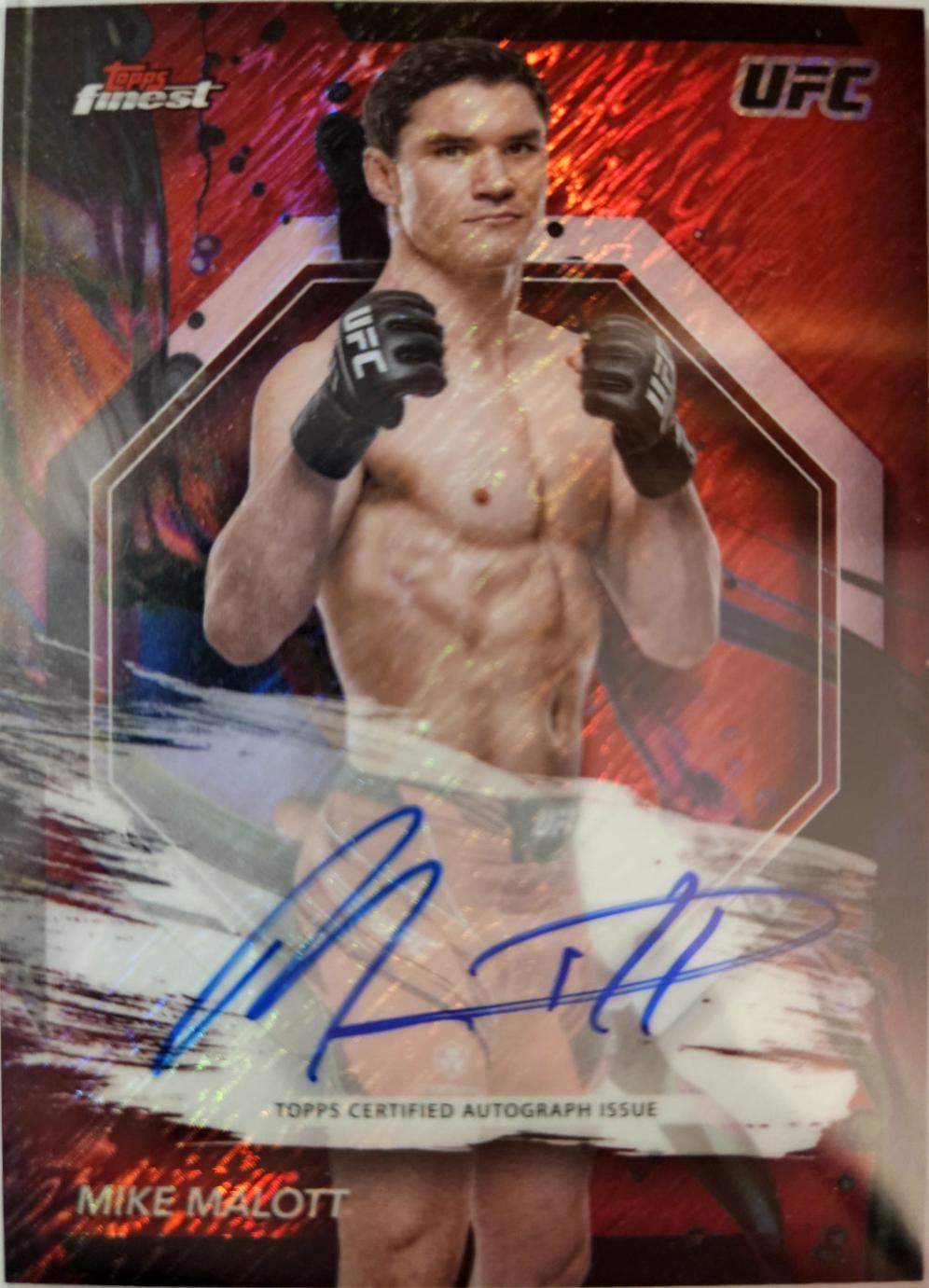 Mike Malott 2024 Topps Finest UFC Finest Autographs #FA-MMT Red Shimmer Refractor