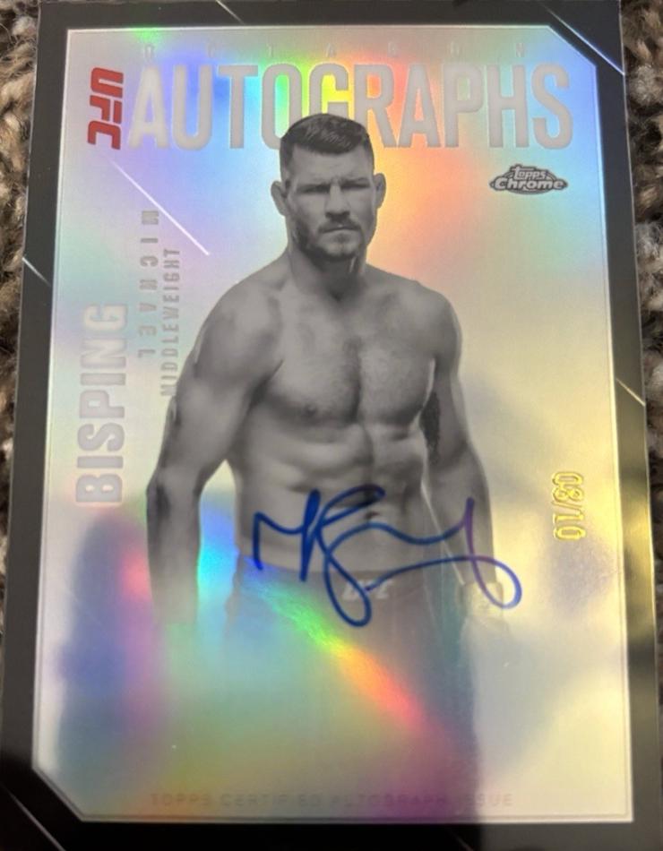 Michael Bisping 2025 Topps Chrome UFC Octagon Legends Autographs #OLA-MB Black Refractor