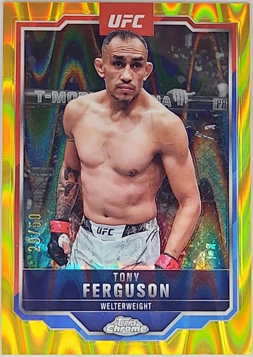 Tony Ferguson 2025 Topps Chrome Sapphire UFC Base Sapphire #171 Gold Sapphire