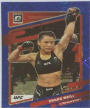 Zhang Weili 2022 Panini Donruss Optic UFC Base #100 Blue Velocity