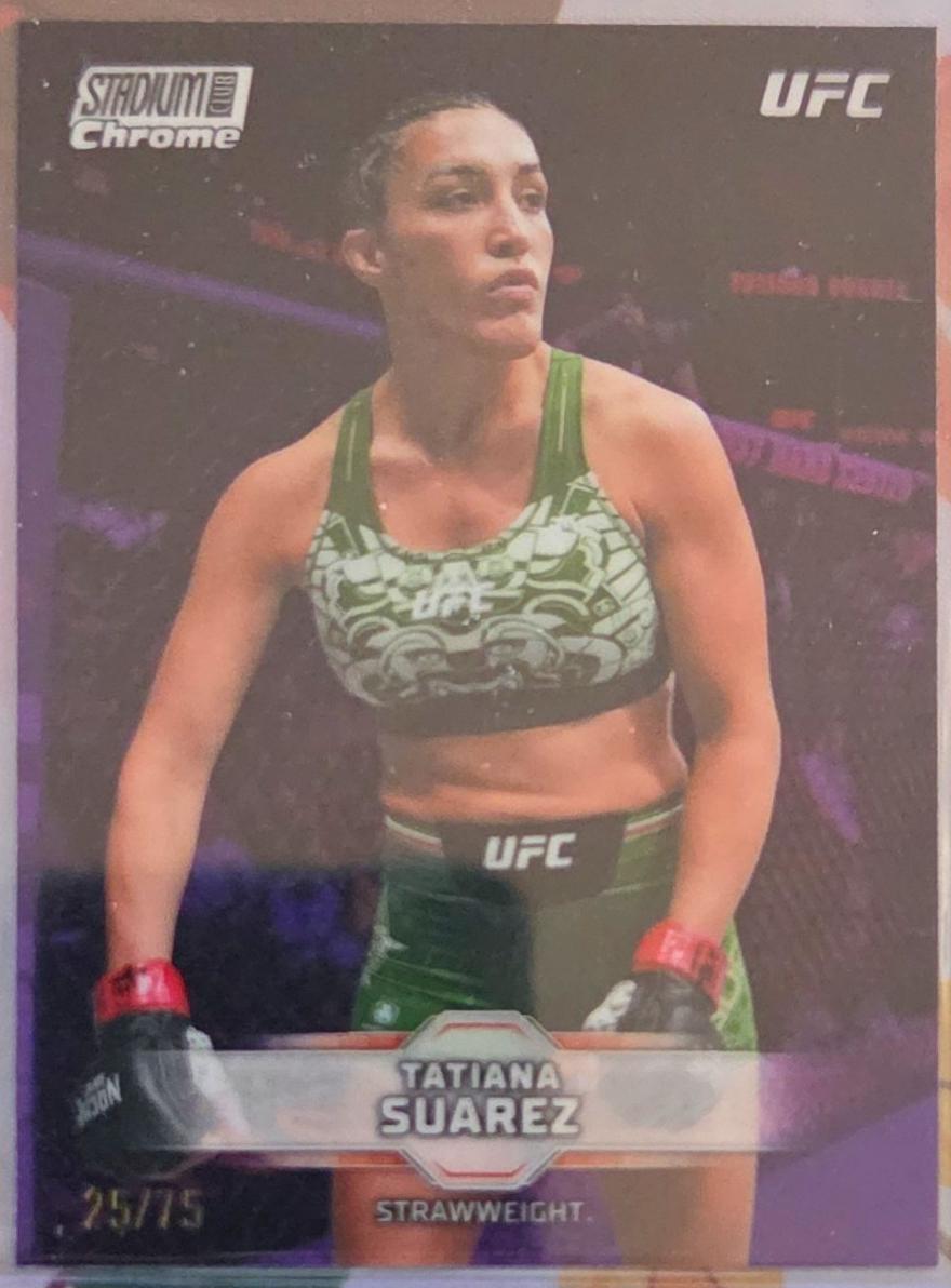 Tatiana Suarez 2026 Topps Stadium Club UFC Chrome Base #CB-111 Purple Refractor
