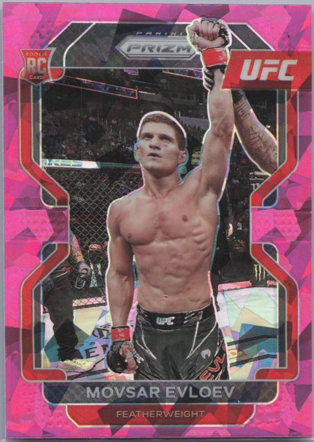 Movsar Evloev 2022 Panini Prizm UFC Base #130 Pink Ice